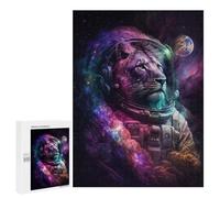 Puzzles pour Adultes 500 PCS Lion Astronaut in Space -10 Puzzle pour Adolescents Assemblage De Motifs Interaction Parent-Enfant Jeu Au Design Attrayant 500 PCS
