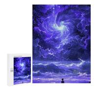 Puzzles pour Adultes 500 PCS Magical Night Sky Over Ocean Puzzles pour Adolescents - Anti-Stress - Défi Éducatif - Cadeaux De Noël Et d'anniversaire 500 PCS
