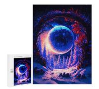 Puzzles pour Adultes 500 PCS Magical Winter Forest Scene Puzzle pour Adolescents Assemblage De Motifs Interaction Parent-Enfant Jeu Au Design Attrayant 500 PCS