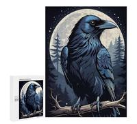 Puzzles pour Adultes 500 PCS Moonlit Raven Puzzle pour Adultes - Jeux Relaxants - Difficulté : Difficile - Cadeaux pour Les Amis Et La Famille 500 PCS