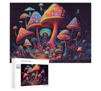 Puzzles pour Adultes 500 PCS Mushroom Garden Puzzles pour Adolescents, Jeux De Réflexion, Décoration Murale, Cadeaux De Noël Et d'anniversaire 500 PCS