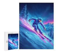 Puzzles pour Adultes 500 PCS Neon Ski Night Adventure-1 Puzzle pour Adolescents Assemblage De Motifs Interaction Parent-Enfant Jeu Au Design Attrayant 500 PCS