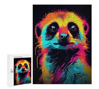Puzzles pour Adultes 500 PCS Neon Suricate Puzzles pour Adolescents, Jouets, Décoration Murale, Motifs À Assembler, Cadeaux pour Les Amis Et La Famille 500 PCS