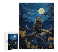 Puzzles Pour Adultes 500 PCS Owl Sous Moonlight Puzzle Pour Les Adolescents Jeux Familiaux Difficile Pour Est Idéal Comme Cadeau 500 PCS