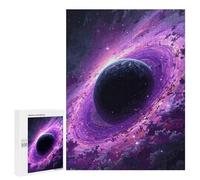 Puzzles pour Adultes 500 PCS Purple Space Galaxy with Planet Puzzle pour Adultes Jeu Manuel Décoration Murale Activités Amusantes À La Maison 500 PCS