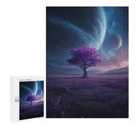 Puzzles pour Adultes 500 PCS Purple Tree in Space Field Puzzles pour Adolescents - Anti-Stress - Défi Éducatif - Cadeaux De Noël Et d'anniversaire 500 PCS