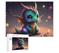 Puzzles pour Adultes 500 PCS Puzzles Adorable Baby Dragon Illustration -1 Puzzles pour Adolescents Jeu Manuel Décoration Parfaite Cadeaux d'anniversaire Et Cadeaux Uniques 500 PCS