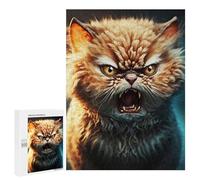 Puzzles pour Adultes 500 PCS Puzzles Angry Cat Puzzles pour Adultes - Décoration Murale - Difficile - Stimule Le Cerveau 500 PCS