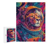 Puzzles pour Adultes 500 PCS Puzzles Astronaut Lion Space Puzzles pour Adultes - Décoration Murale - Difficile - Stimule Le Cerveau 500 PCS