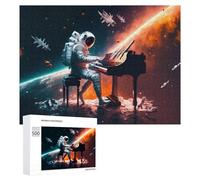 Puzzles pour Adultes 500 PCS Puzzles Astronaut Playing Piano in Space -1 Puzzles pour Adolescents Jeu Manuel Décoration Parfaite Cadeaux d'anniversaire Et Cadeaux Uniques 500 PCS