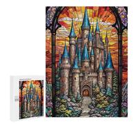 Puzzles pour Adultes 500 PCS Puzzles Castle Stained Glass Puzzles pour Adultes - Décoration Murale - Difficile - Stimule Le Cerveau 500 PCS