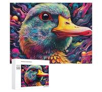 Puzzles pour Adultes 500 PCS Puzzles Colorful Duck Portrait Puzzles pour Adolescents Jeu Manuel Décoration Parfaite Cadeaux d'anniversaire Et Cadeaux Uniques 500 PCS