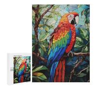 Puzzles pour Adultes 500 PCS Puzzles Colorful Parrot Stained Glass Style Art Puzzle pour Adultes - Décoration Murale - Idéal pour Les Parents Et Les Enfants 500 PCS