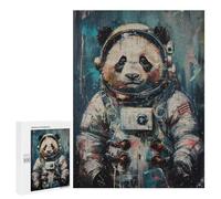 Puzzles pour Adultes 500 PCS Puzzles Cute Astronaut Panda Puzzles pour Adolescents Jeu Pratique Course De Vitesse Interaction Parent-Enfant 500 PCS
