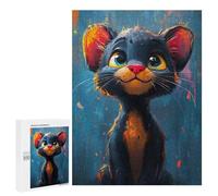Puzzles pour Adultes 500 PCS Puzzles Cute Oil Paint Panther Puzzles pour Adultes - Décoration Murale - Difficile - Stimule Le Cerveau 500 PCS