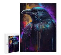 Puzzles pour Adultes 500 PCS Puzzles Dark Mighty Raven Puzzle pour Adultes, Jouet, Décoration Murale, Anti-Stress, Difficile Et Stimulant 500 PCS
