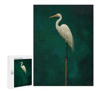 Puzzles pour Adultes 500 PCS Puzzles Elegant White Heron on A Perch Puzzles pour Adultes Jeux De Famille Difficile Difficile Idéal comme Cadeau pour Toute La Famille 500 PCS