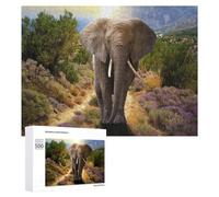 Puzzles pour Adultes 500 PCS Puzzles Elephant in The Wild A Journey Through Nature's Landscape Puzzles pour Adolescents Jeu Manuel Décoration Parfaite Cadeaux d'anniversaire Et Cadeaux Uniques 500 PC