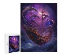 Puzzles pour Adultes 500 PCS Puzzles Fantasy Pirate Ship Space Puzzles pour Adultes - Décoration Murale - Difficile - Stimule Le Cerveau 500 PCS