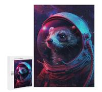 Puzzles pour Adultes 500 PCS Puzzles Ferret Astronaut Puzzles pour Adolescents Jeu Pratique Course De Vitesse Interaction Parent-Enfant 500 PCS