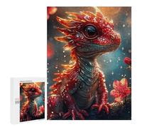 Puzzles pour Adultes 500 PCS Puzzles Fire Red Baby Dragon Puzzles pour Adultes - Décoration Murale - Difficile - Stimule Le Cerveau 500 PCS