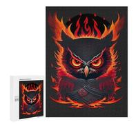 Puzzles pour Adultes 500 PCS Puzzles Flaming Owl Artwork Puzzles pour Adultes - Décoration Murale - Difficile - Stimule Le Cerveau 500 PCS