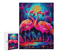 Puzzles pour Adultes 500 PCS Puzzles Flamingo Paradise Puzzles pour Adolescents Jeu Manuel Décoration Parfaite Cadeaux d'anniversaire Et Cadeaux Uniques 500 PCS