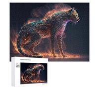 Puzzles pour Adultes 500 PCS Puzzles Galactic Leopard Cosmic Artwork Puzzles pour Adolescents Jeu Manuel Décoration Parfaite Cadeaux d'anniversaire Et Cadeaux Uniques 500 PCS