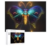 Puzzles pour Adultes 500 PCS Puzzles Glowing Neon Butterfly Artwork-4 Puzzles pour Adolescents Jeu Manuel Décoration Parfaite Cadeaux d'anniversaire Et Cadeaux Uniques 500 PCS