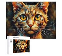 Puzzles pour Adultes 500 PCS Puzzles Golden Cat Eyes Puzzles pour Adolescents Jeu Manuel Décoration Parfaite Cadeaux d'anniversaire Et Cadeaux Uniques 500 PCS