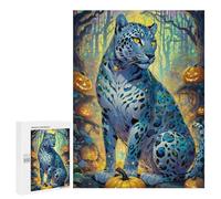 Puzzles pour Adultes 500 PCS Puzzles Halloween Leopard in Forest Puzzles pour Adolescents Jeu Manuel Décoration Parfaite Cadeaux d'anniversaire Et Cadeaux Uniques 500 PCS