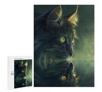 Puzzles pour Adultes 500 PCS Puzzles Magical Cat in The Dark Puzzles pour Adultes - Décoration Murale - Difficile - Stimule Le Cerveau 500 PCS