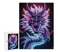 Puzzles pour Adultes 500 PCS Puzzles Neon Purple Dragon Puzzles pour Adultes - Décoration Murale - Difficile - Stimule Le Cerveau 500 PCS
