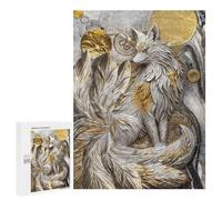 Puzzles pour Adultes 500 PCS Puzzles Nine Tailed Fox Elegance Jeux De Puzzle en Famille Améliore La Mémoire Cadeaux Uniques pour Un Anniversaire Et Noël 500 PCS