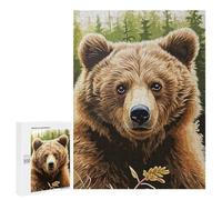 Puzzles pour Adultes 500 PCS Puzzles Portrait Bear Drawing Puzzles pour Adolescents Jeu Pratique Course De Vitesse Interaction Parent-Enfant 500 PCS