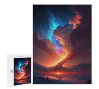 Puzzles pour Adultes 500 PCS Puzzles Red and Blue Epic Sky Puzzles pour Adultes - Décoration Murale - Difficile - Stimule Le Cerveau 500 PCS