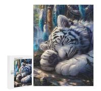 Puzzles pour Adultes 500 PCS Puzzles Sleeping White Tiger Puzzle pour Adultes - Décoration Murale - Idéal pour Les Parents Et Les Enfants 500 PCS