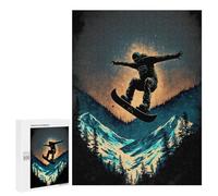 Puzzles pour Adultes 500 PCS Puzzles Snowboard Puzzles pour Adolescents Jeu Pratique Course De Vitesse Interaction Parent-Enfant 500 PCS