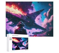 Puzzles pour Adultes 500 PCS Puzzles Space Battle Burning Ship Puzzles pour Adolescents Jeu Manuel Décoration Parfaite Cadeaux d'anniversaire Et Cadeaux Uniques 500 PCS