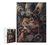 Puzzles pour Adultes 500 PCS Puzzles Steampunk Squirrel Animal Puzzles pour Adultes - Décoration Murale - Difficile - Stimule Le Cerveau 500 PCS