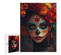 Puzzles pour Adultes 500 PCS Puzzles Sugar Skull Woman Puzzles pour Adultes - Décoration Murale - Difficile - Stimule Le Cerveau 500 PCS