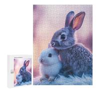 Puzzles pour Adultes 500 PCS Puzzles Two Cute Bunnies Puzzles pour Adultes - Décoration Murale - Difficile - Stimule Le Cerveau 500 PCS
