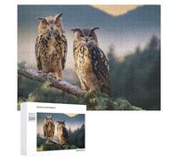 Puzzles pour Adultes 500 PCS Puzzles Two Owls on A Branch Puzzles pour Adolescents Jeu Pratique Course De Vitesse Interaction Parent-Enfant 500 PCS