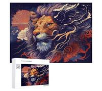 Puzzles pour Adultes 500 PCS Puzzles Whimsical Lion Illustration Puzzles pour Adolescents Jeu Manuel Décoration Parfaite Cadeaux d'anniversaire Et Cadeaux Uniques 500 PCS