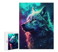 Puzzles pour Adultes 500 PCS Puzzles Wolf Night Galaxy Aurora Puzzles pour Adultes - Décoration Murale - Difficile - Stimule Le Cerveau 500 PCS