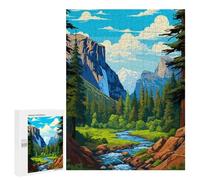 Puzzles pour Adultes 500 PCS Puzzles Yosemite River Pixel Art Puzzles pour Adolescents Jeu Pratique Course De Vitesse Interaction Parent-Enfant 500 PCS