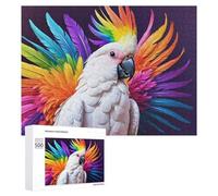Puzzles pour Adultes 500 PCS Rainbow Cockatoo Parrot Puzzles pour Adolescents, Jeux De Réflexion, Décoration Murale, Cadeaux De Noël Et d'anniversaire 500 PCS