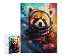 Puzzles pour Adultes 500 PCS Red Panda Astronaut Space Suit Puzzle pour Adolescents Assemblage De Motifs Interaction Parent-Enfant Jeu Au Design Attrayant 500 PCS