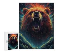 Puzzles pour Adultes 500 PCS Roaring Bear Illustration Puzzle pour Adolescents Assemblage De Motifs Interaction Parent-Enfant Jeu Au Design Attrayant 500 PCS