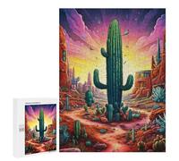 Puzzles pour Adultes 500 PCS Secret Cactus Puzzle pour Adultes Jeu Manuel Décoration Murale Activités Amusantes À La Maison 500 PCS